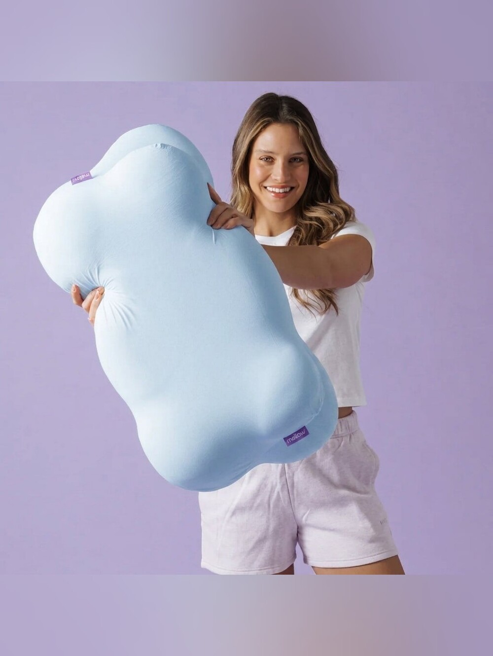New Mellow CloudAlign Memory Foam Sleep Pillow And Pillow Case Regular Size Blue
